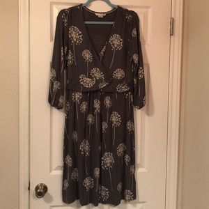 Fabulous Boden gray print dress size 12 R